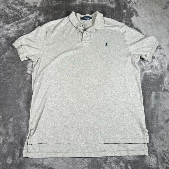 Polo Ralph Lauren Polo Shirt Mens Large Gray Collared Embroidered Logo Golf - Picture 1 of 8